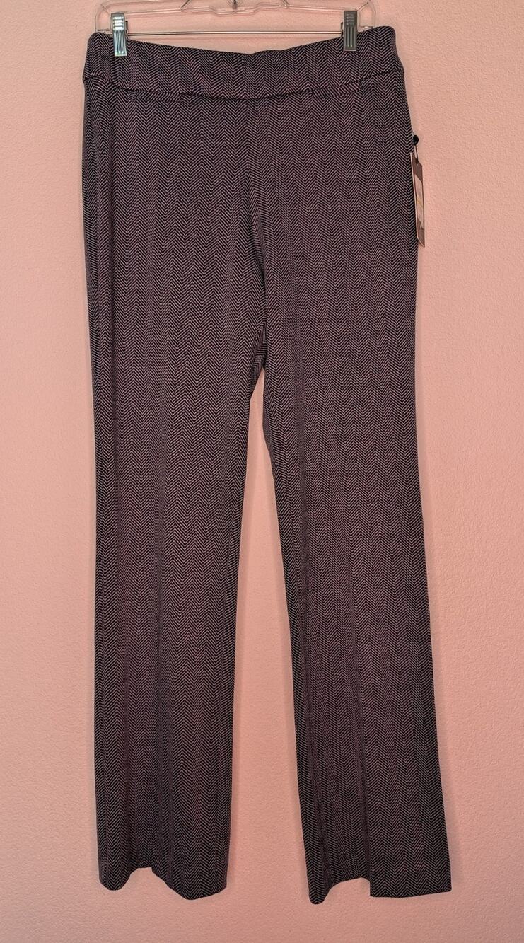 Jones New York Chevron Herringbone Straight Leg Trousers M